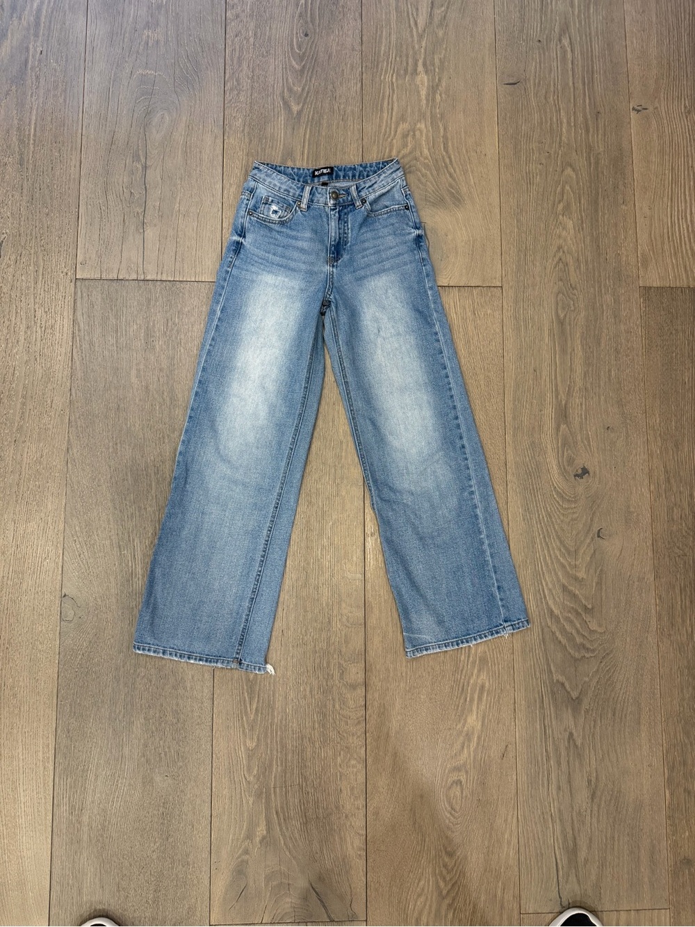 Katie J NYC Tween Copenhagen mid rise wide leg jeans, 10
